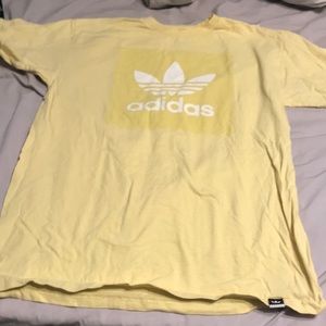 Men’s adidas yellow trefoil tee